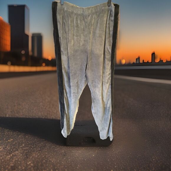 BIG & TALL King Size Velour Tracksuit Sweatsuit Set Black/Grey 2XLT GUC - Picture 7 of 11